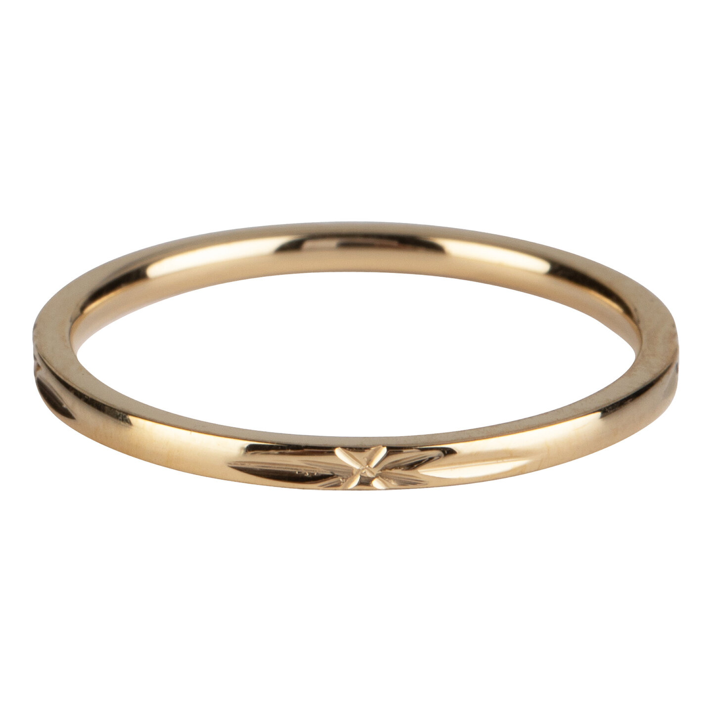 Charmin&rsquo;s goudkleurig stapelring R308 Marker goldplated staal