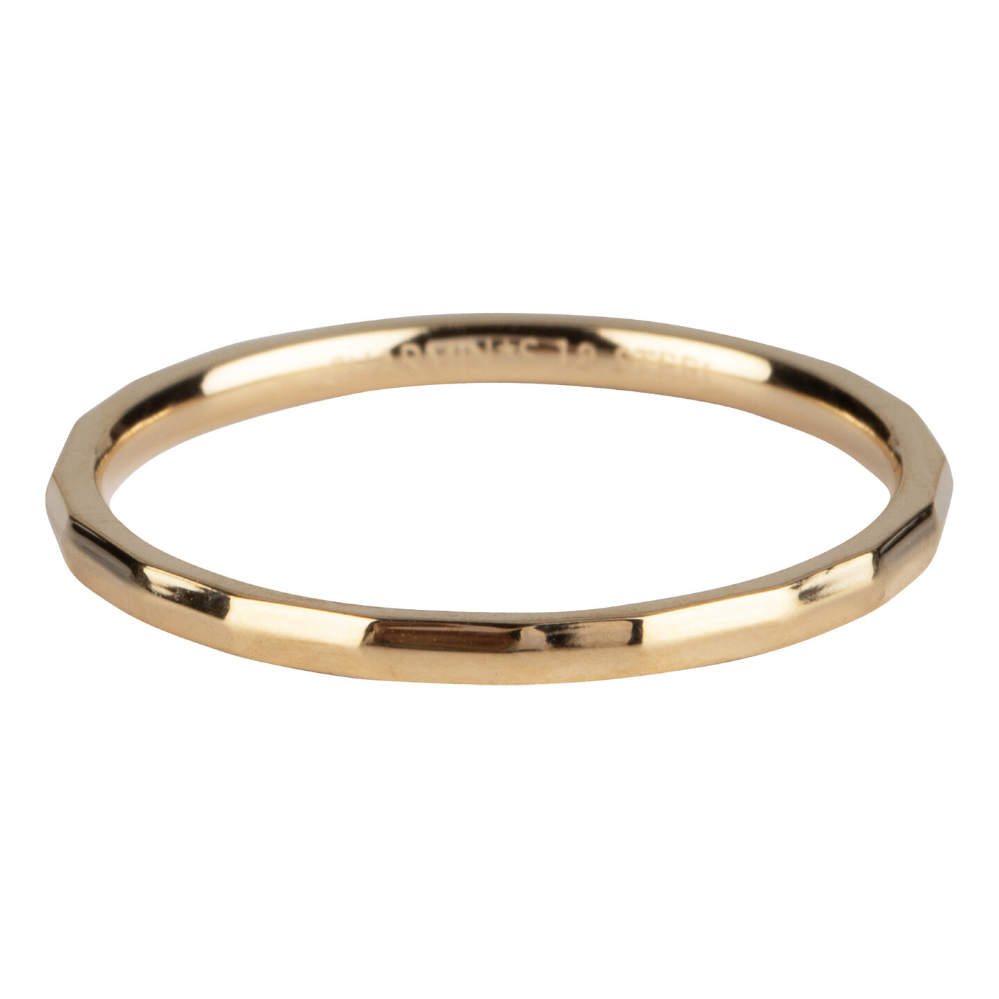 Charmin&rsquo;s goudkleurige stapelring R311 Angle goldplated staal