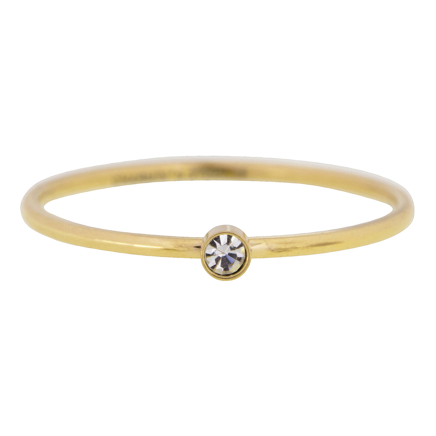 Charmin's Birthstone Ring April Witte Steen Shine Bright 2.0 Goldplated R432/KR88