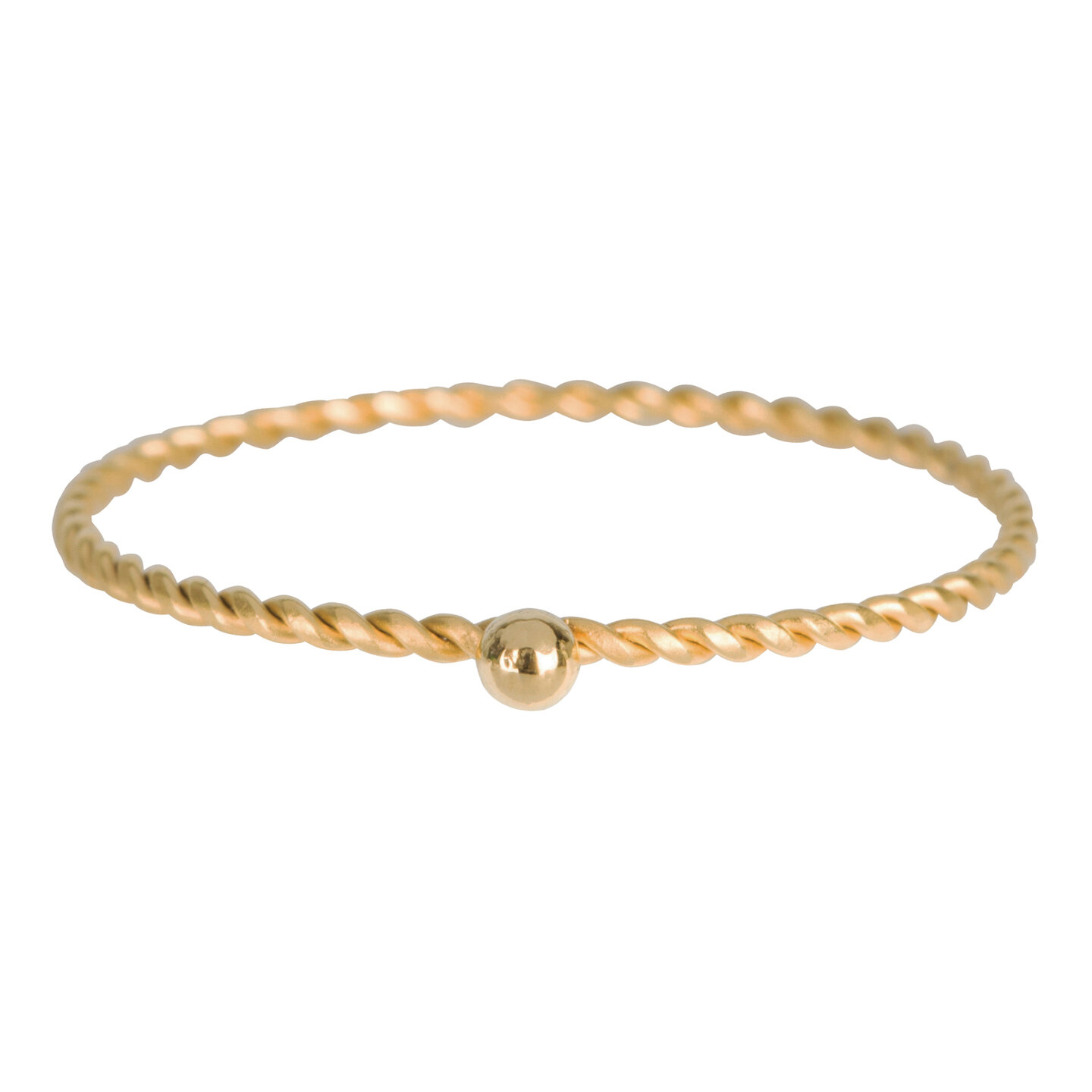 KR94 / 525 Dot Twisted Ring Shiny Gold Steel