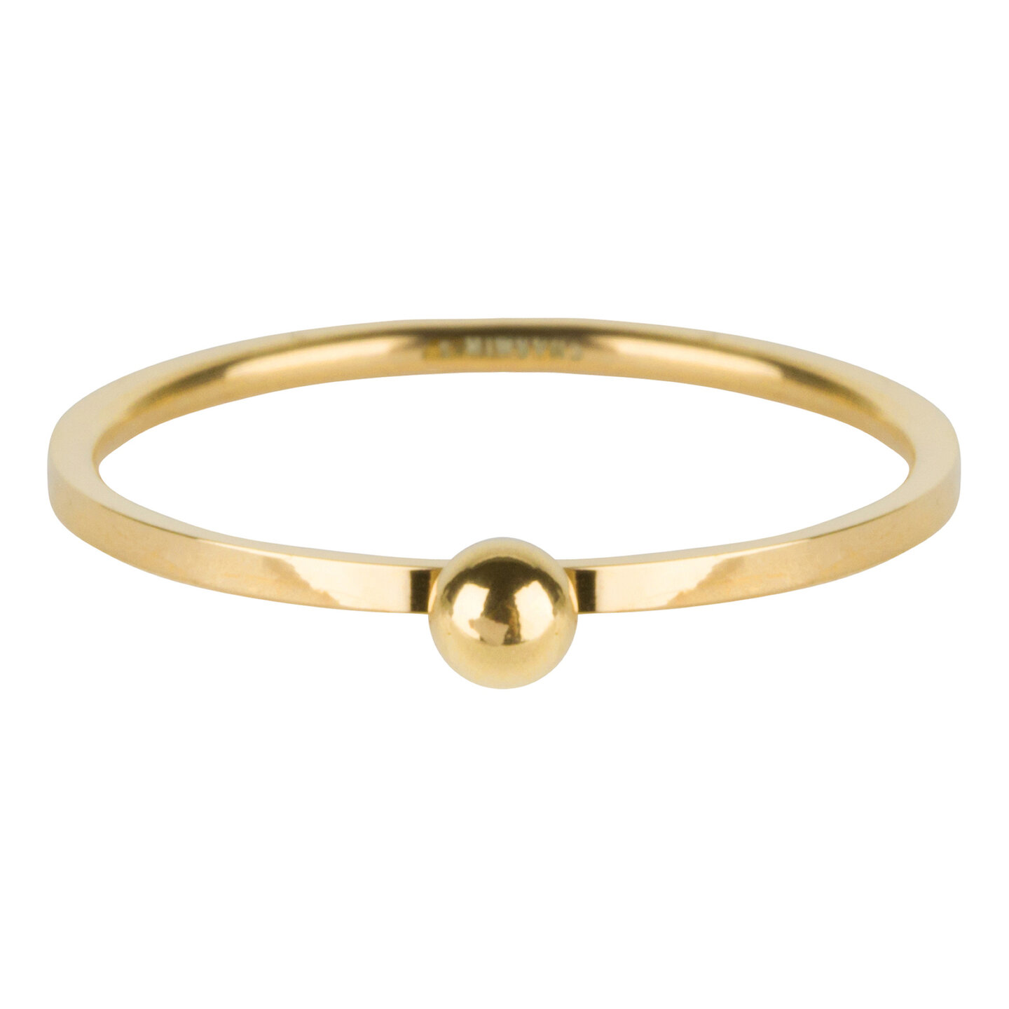 Charmin’s goudkleurige stapelring R529 Dot goldplated staal
