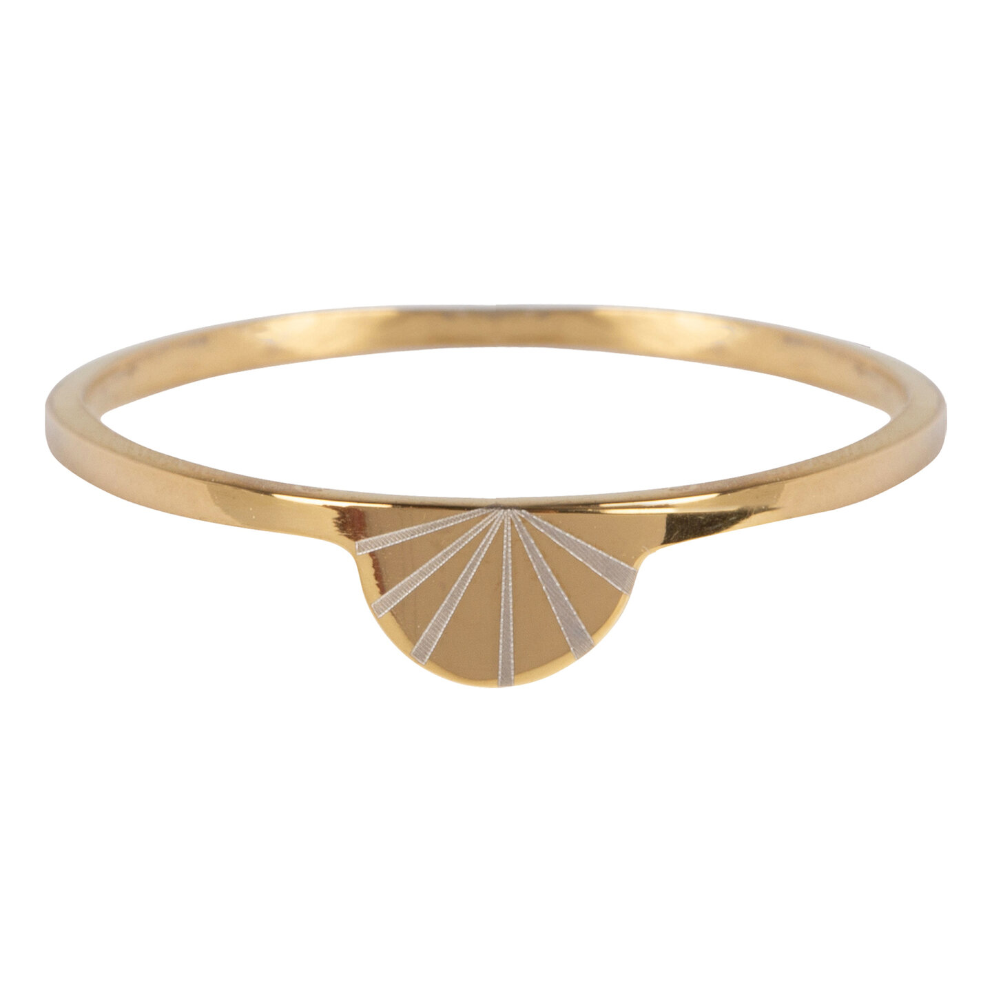 Charmin&rsquo;s goudkleurige stapelring R731 Modern Rainbow goldplated staal