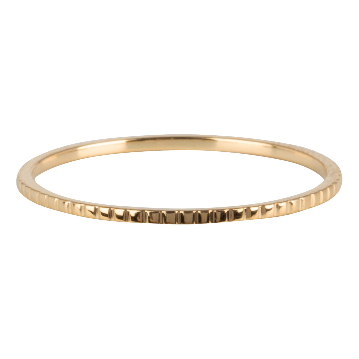 Charmin’s goudkleurige stapelring R740 Small Basics Bricks goldplated staal
