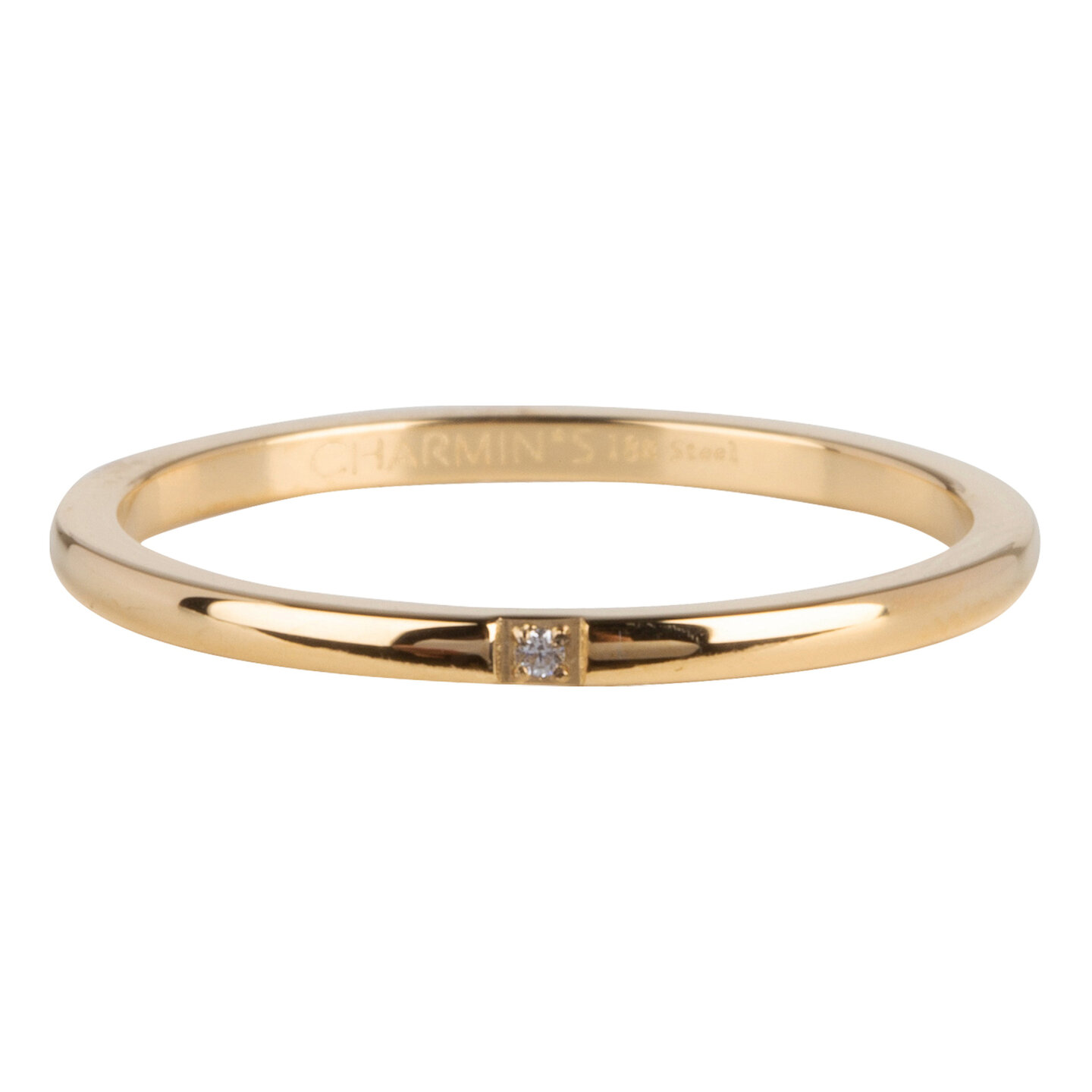 Charmin&rsquo;s goudkleurige stapelring R744 Precious goldplated staal