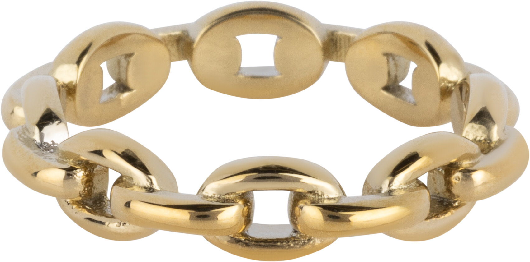 Charmin&#039;s Gold-Colored Ring with Sturdy Oval Link Steel R1566 &ndash; Closed Forever