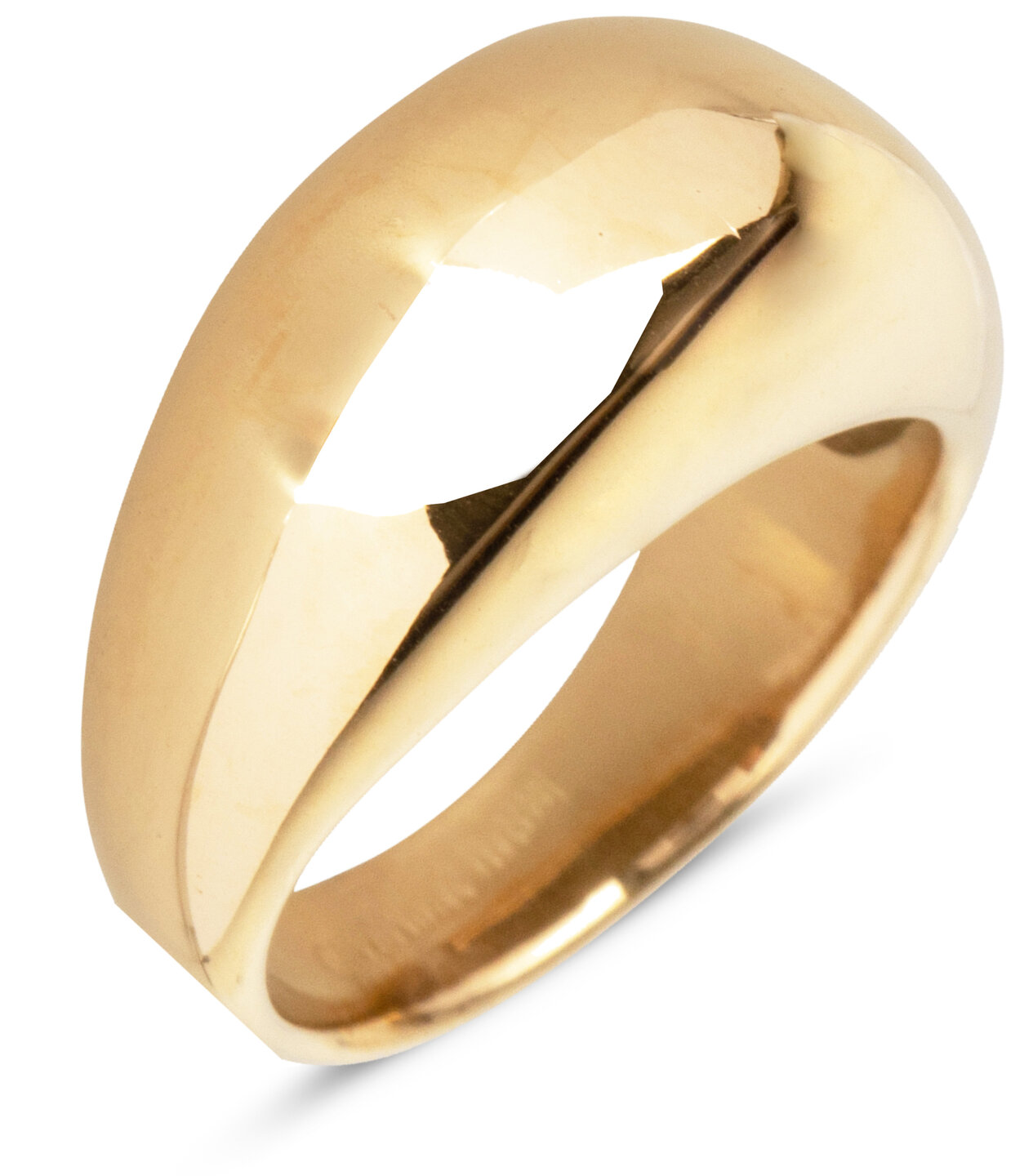 Charmin&rsquo;s Goudkleurige Chunky Ring met Ronde Vorm Staal R994 &ndash; Vol en Vrouwelijk