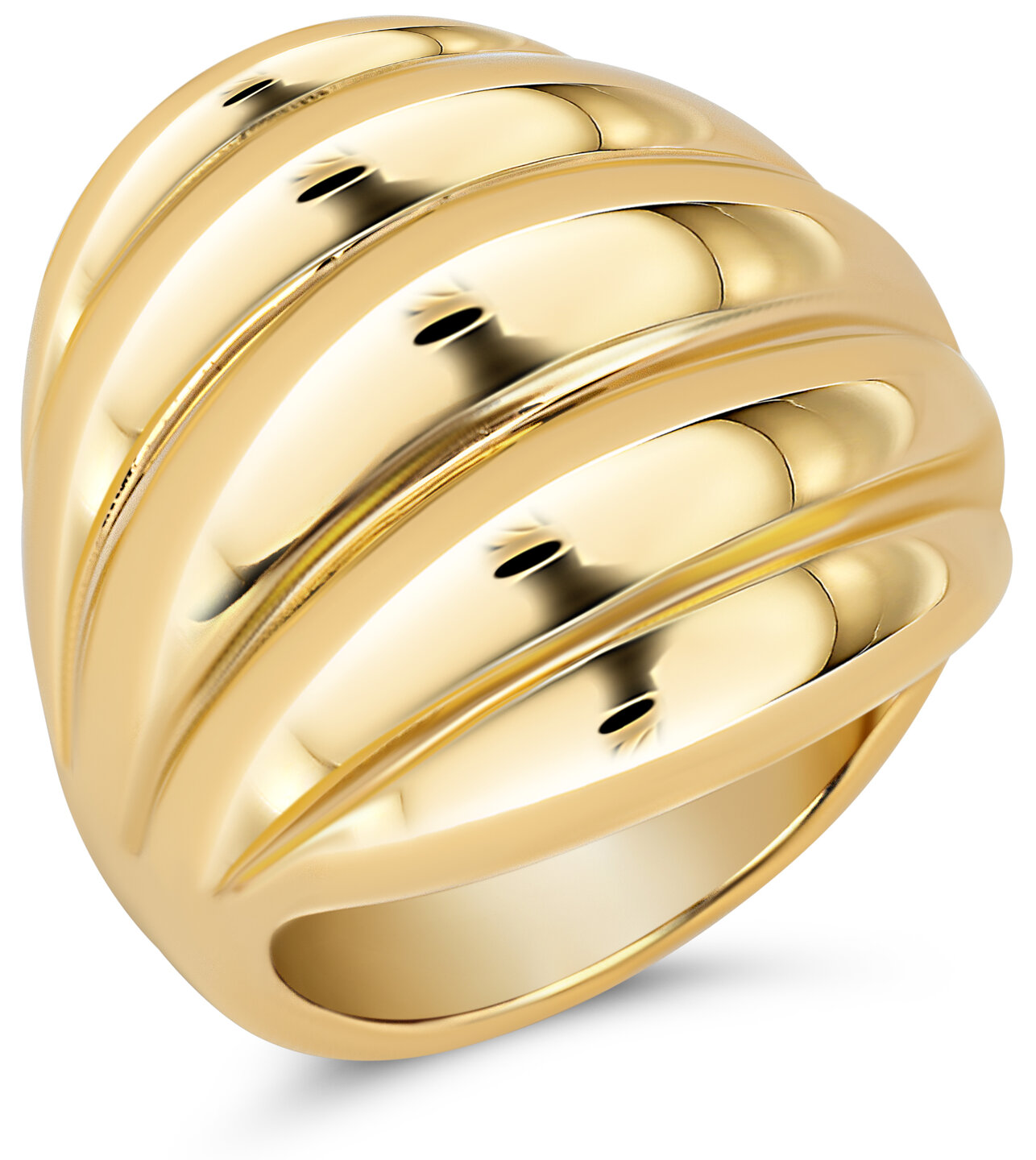 Bague &eacute;paisse couleur or Charmin avec boule ovale R1785 &ndash; L&eacute;g&egrave;re et affirm&eacute;e