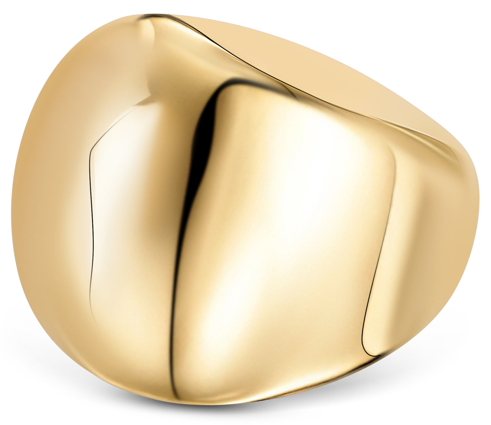 Charmin's Gold-Colored Chunky Ring with Hollow Ball Steel R1793 – Elegant Connection