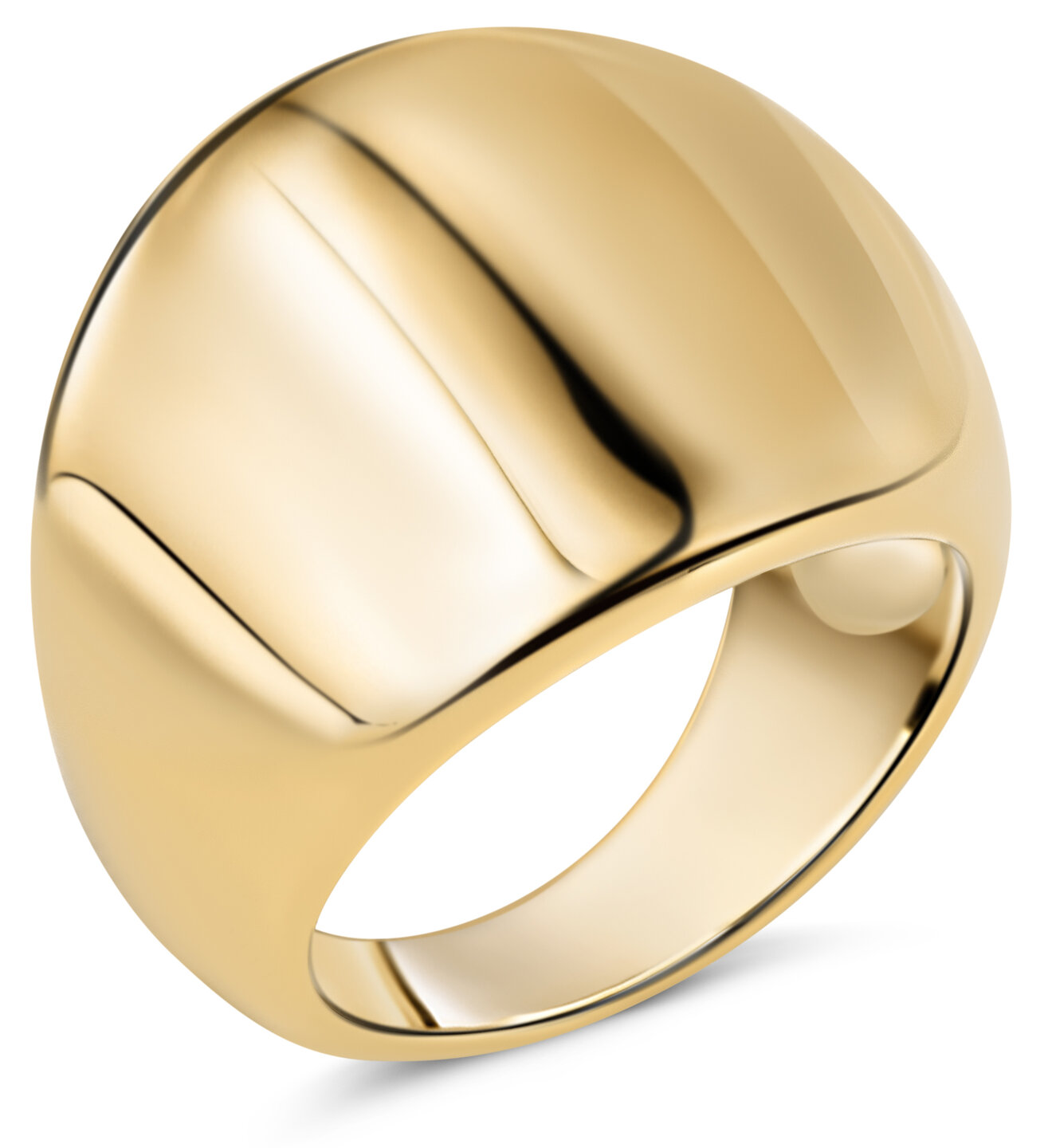 Charmin's Gold-Colored Chunky Ring with Hollow Ball Steel R1793 – Elegant Connection