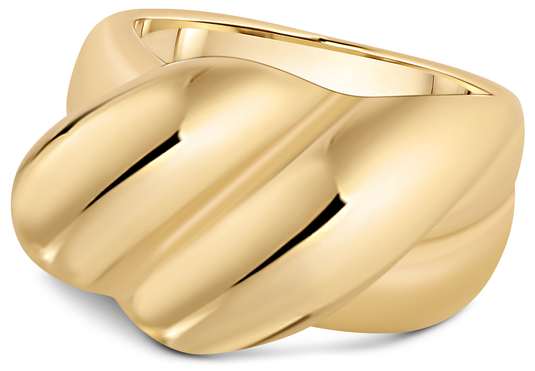Charmin&#039;s Gold-Colored Chunky Ring with Twisted Braid Steel R1795 &ndash; Timeless and Tough