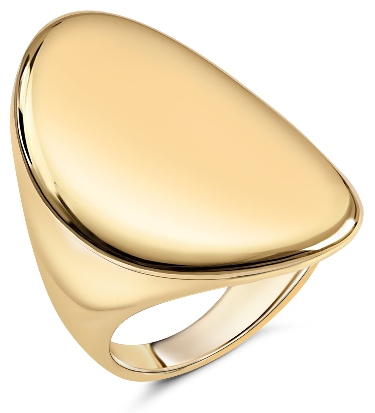 Charmin&#039;s Gold-Colored Chunky Ring with Oval Shape Steel R1797 &ndash; Stylish and Comfortable