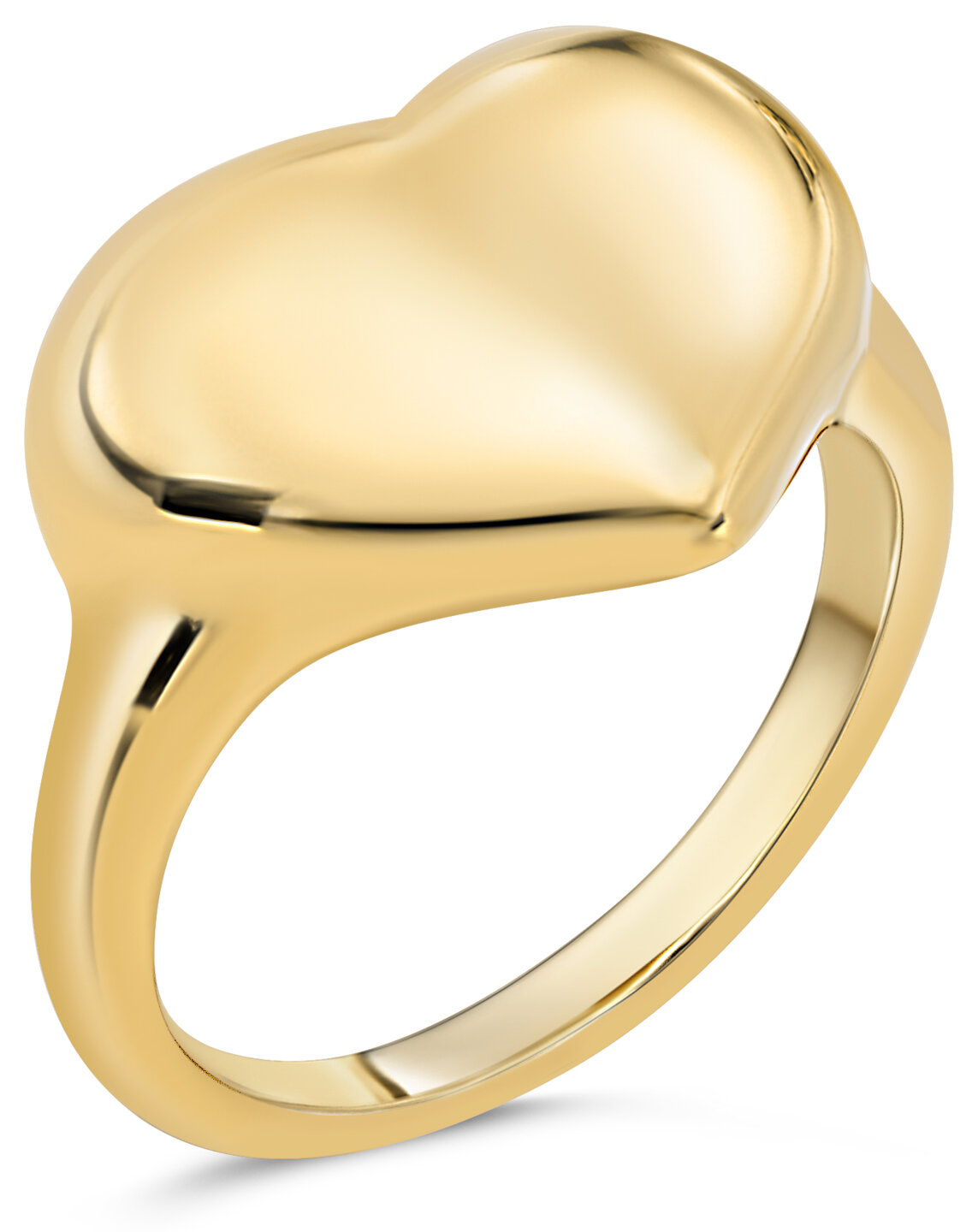 Charmin&#039;s Gold-Colored Chunky Ring with Heart Shape Steel R R1772 &ndash; Loving and Tough