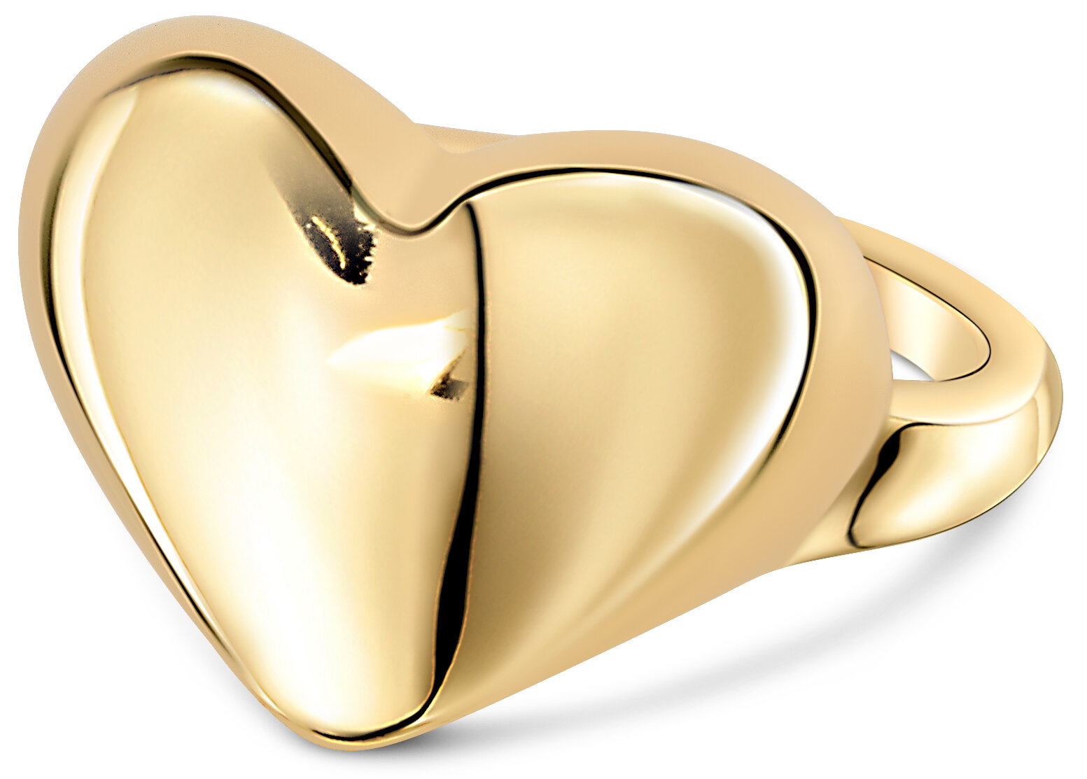Charmin&#039;s Gold-Colored Chunky Ring with Heart Shape Steel R R1772 &ndash; Loving and Tough