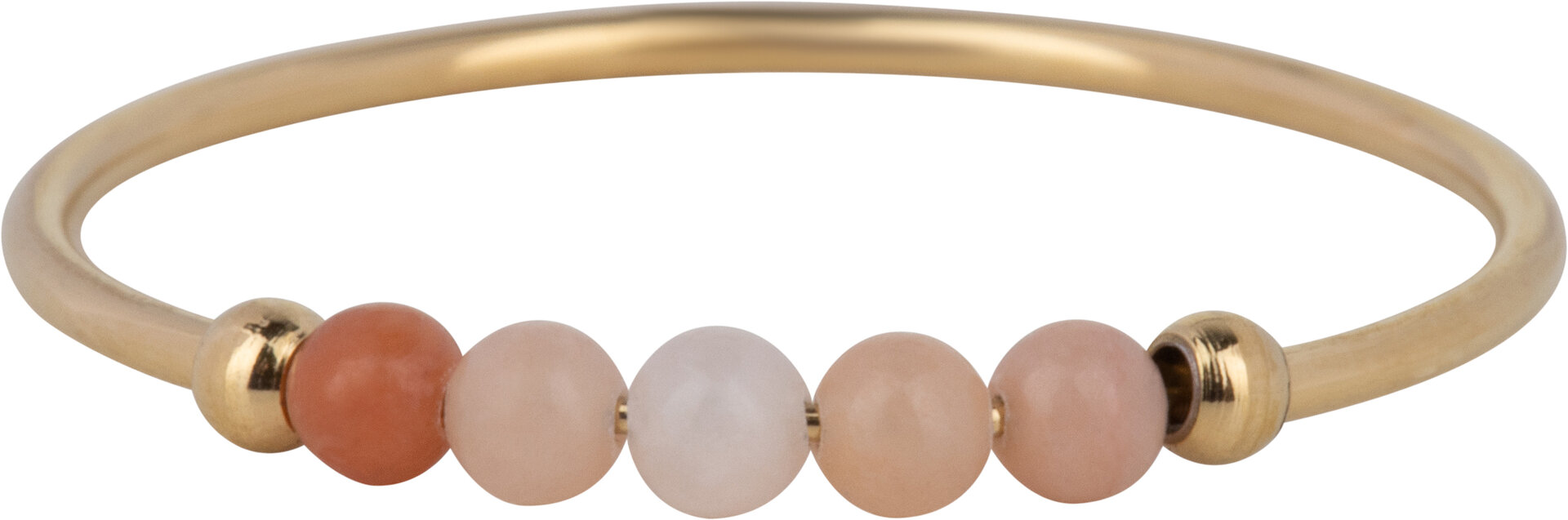 Charmin's Anxiety Ring NaturalStones Roze Aventurijn Beads Goldplated Palm R1197