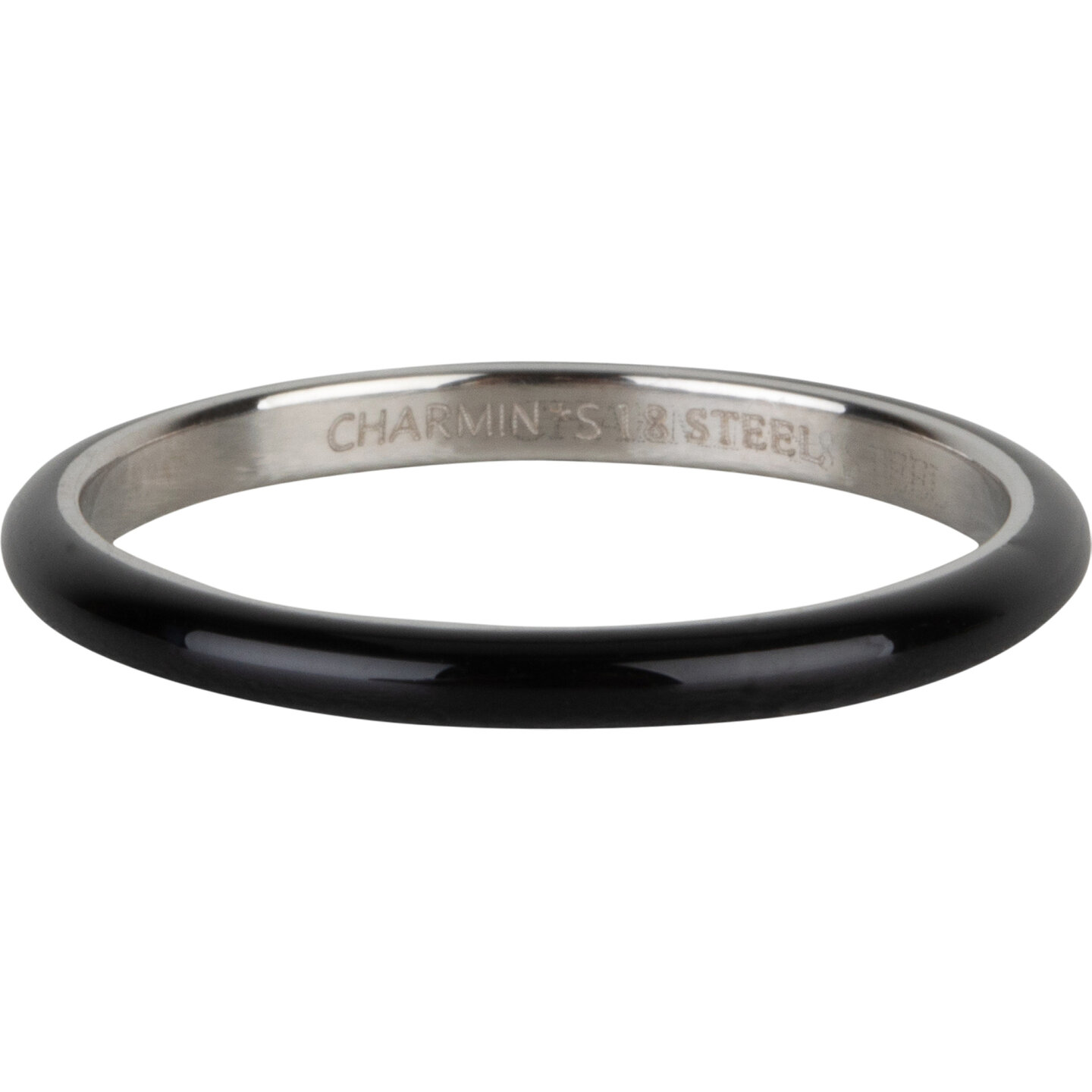Charmin&#039;s Black Enamel Stacking Ring Made of Stainless Steel - A Top Choice R1618
