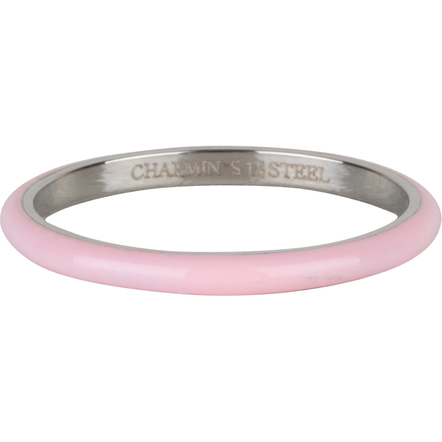 Charmin’s Licht Roze Emaille Edelstaal Stapelring - Tijdloze Elegantie R1613