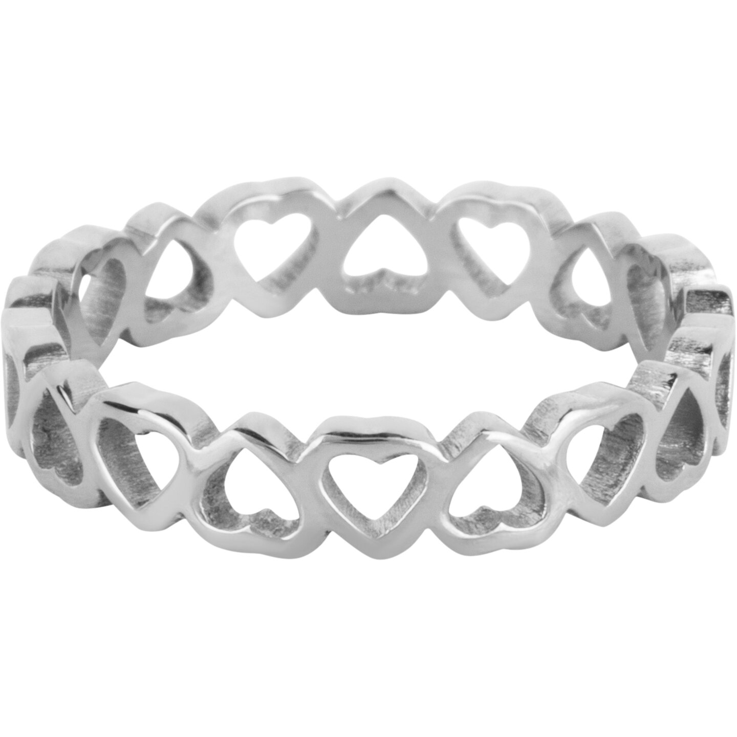 Charmin&#039;s Ring met Open Hartjesdesign Staal R1547 &ndash; Romantisch en Speels
