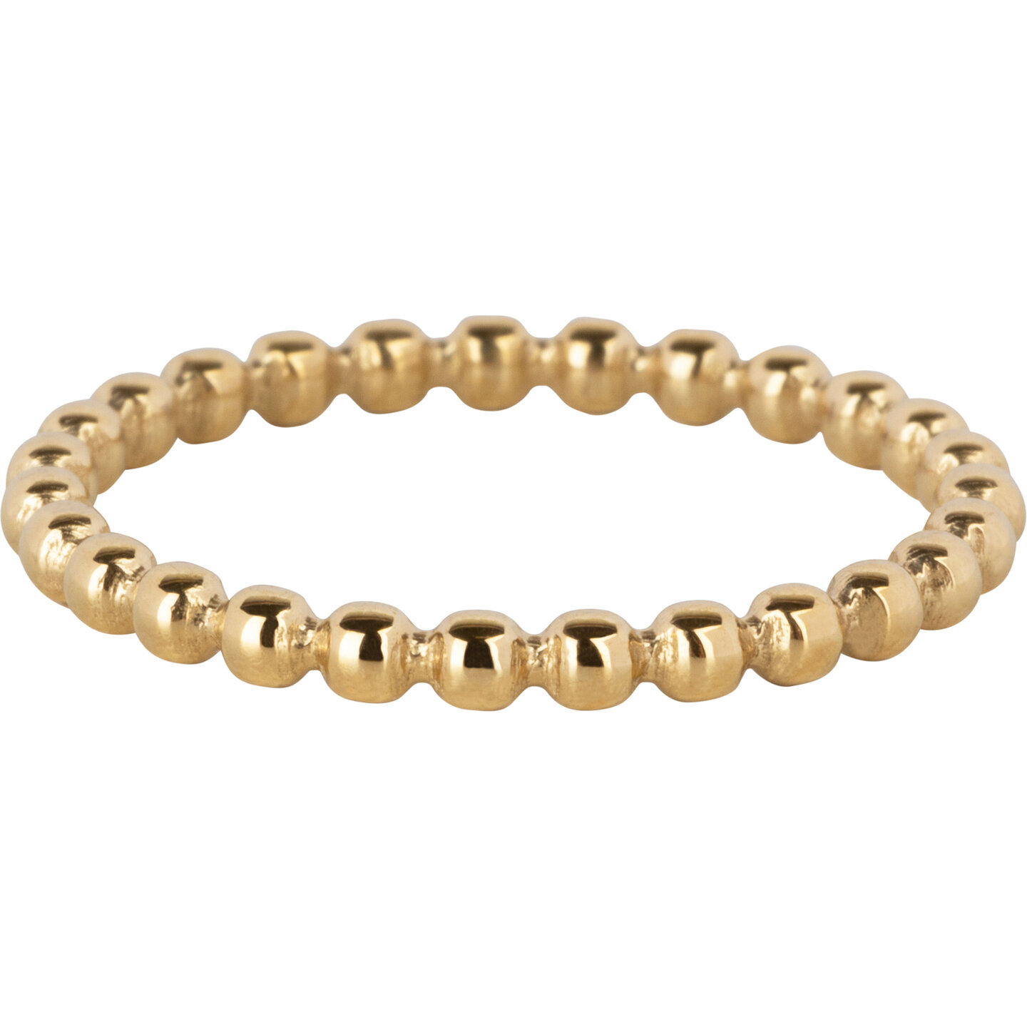 Charmins goldfarbener Ring mit aufgereihten Kugeln 1,7mm Stahl R1389 &ndash; Dezent und verspielt