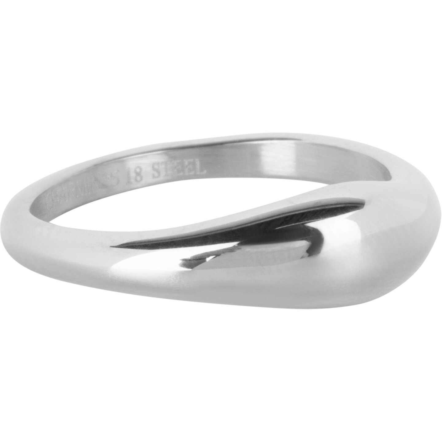 Charmins moderner asymmetrischer Siegelring aus ovalem Stahl R1368