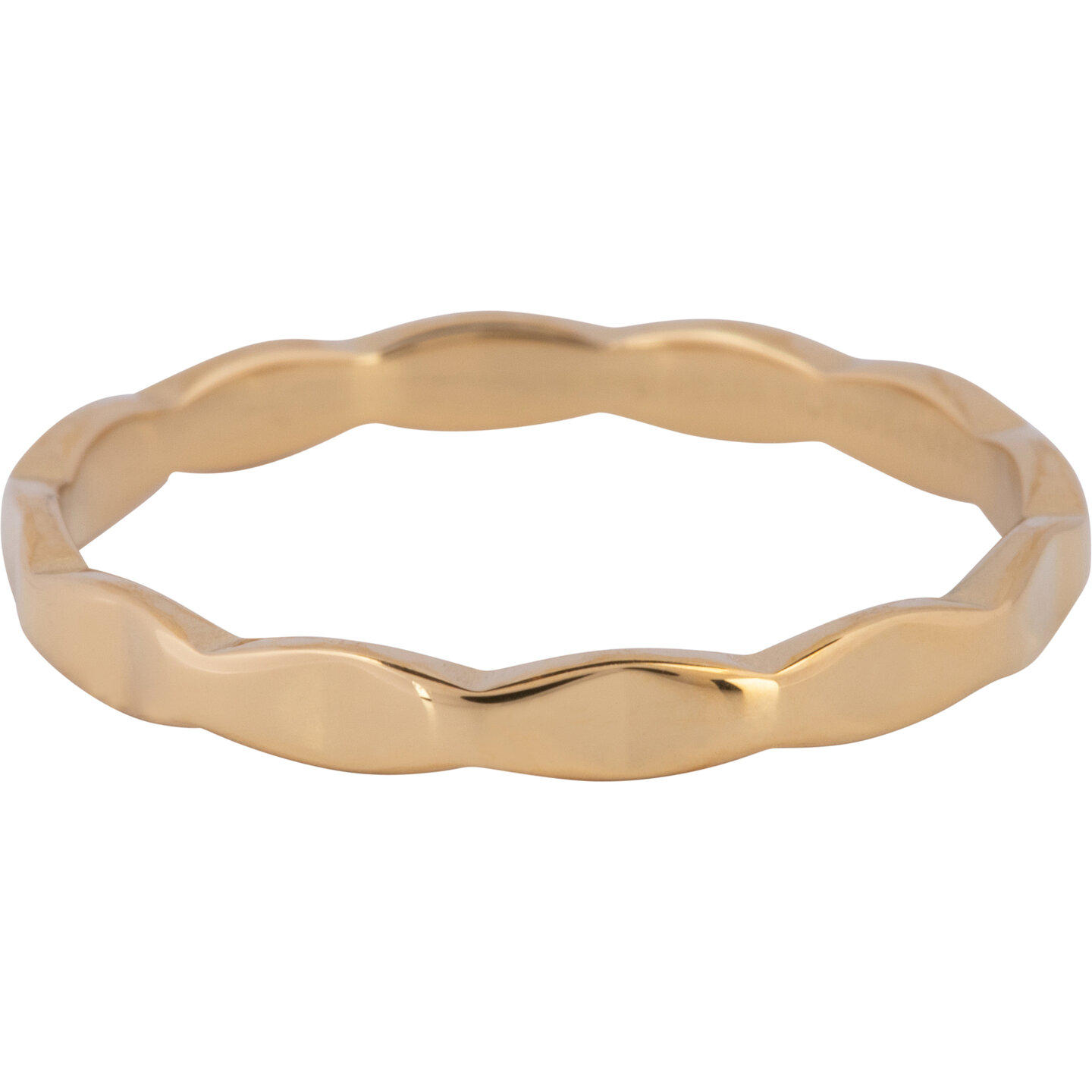 Charmin's Ring Origami Ruit Goudkleurig Staal R1239