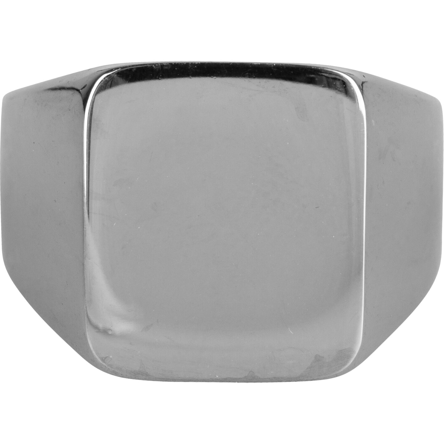 Charmin's UNI Herren-Siegelring, quadratisch, rund, Eckstahl, R969