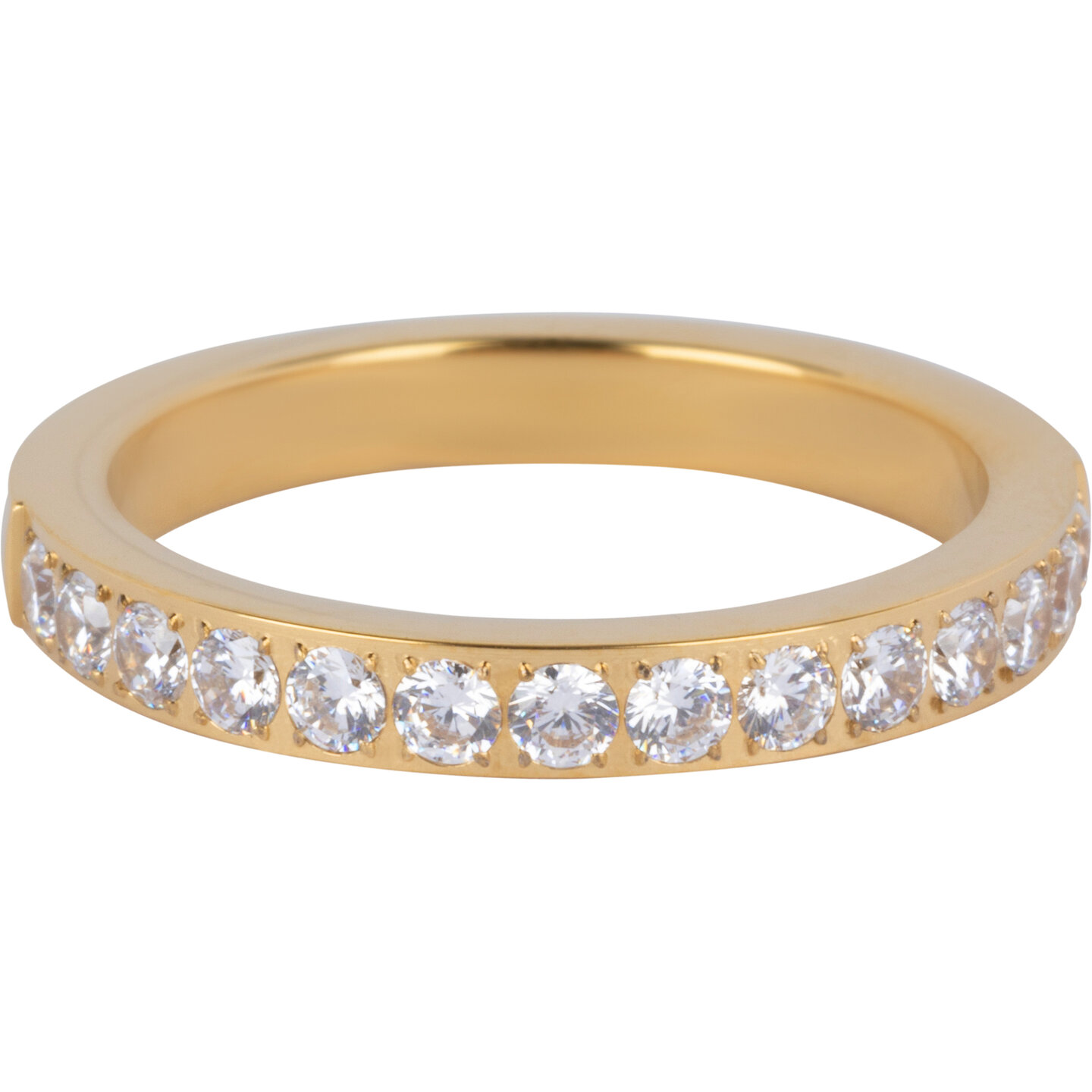 Charmin’s Goudkleurige Stapelring Alliance Witte Kristal 3,2MM Staal R1475