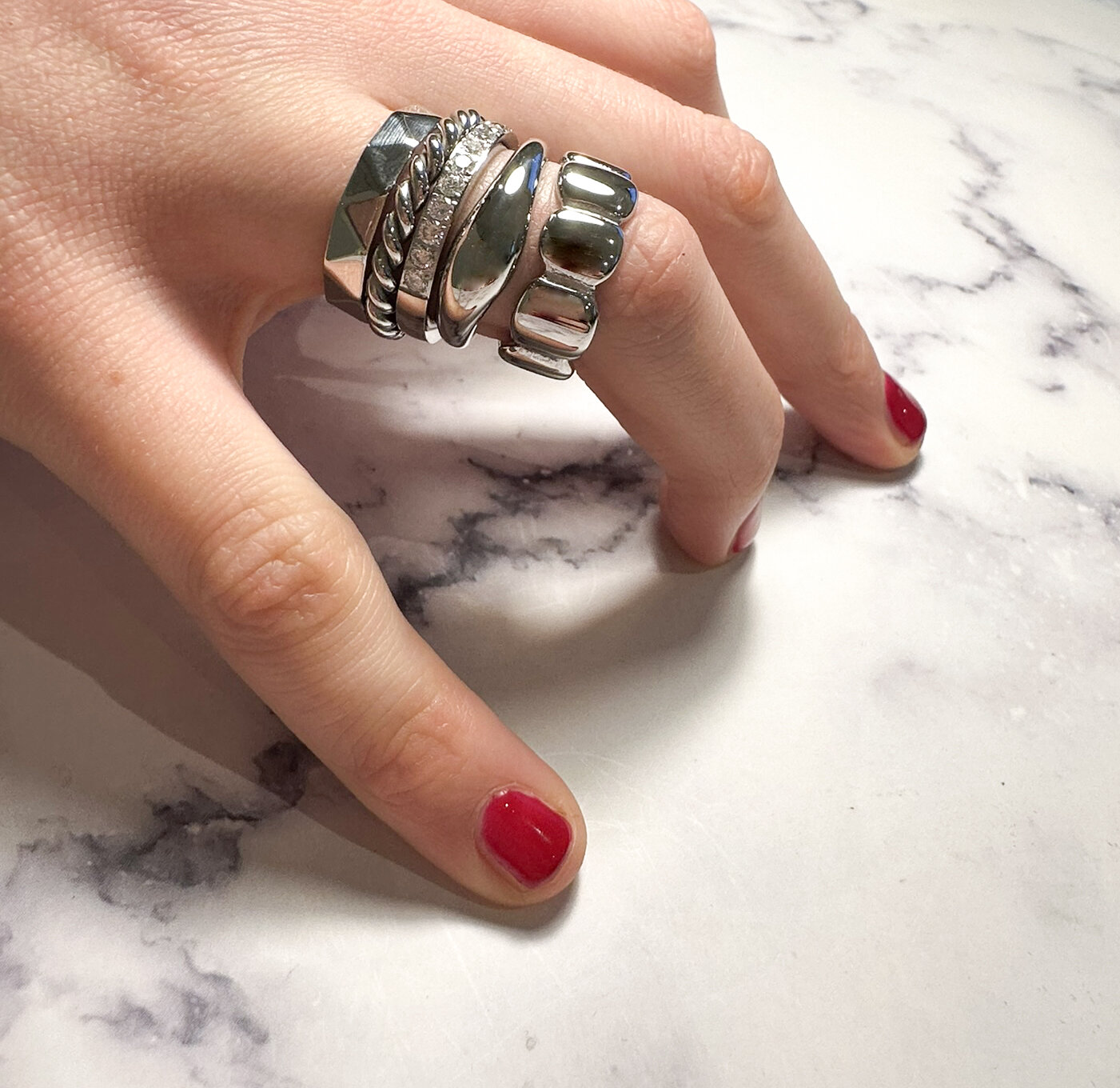 Charmin's Bague Torsad&eacute;e Acier 3mm R1438