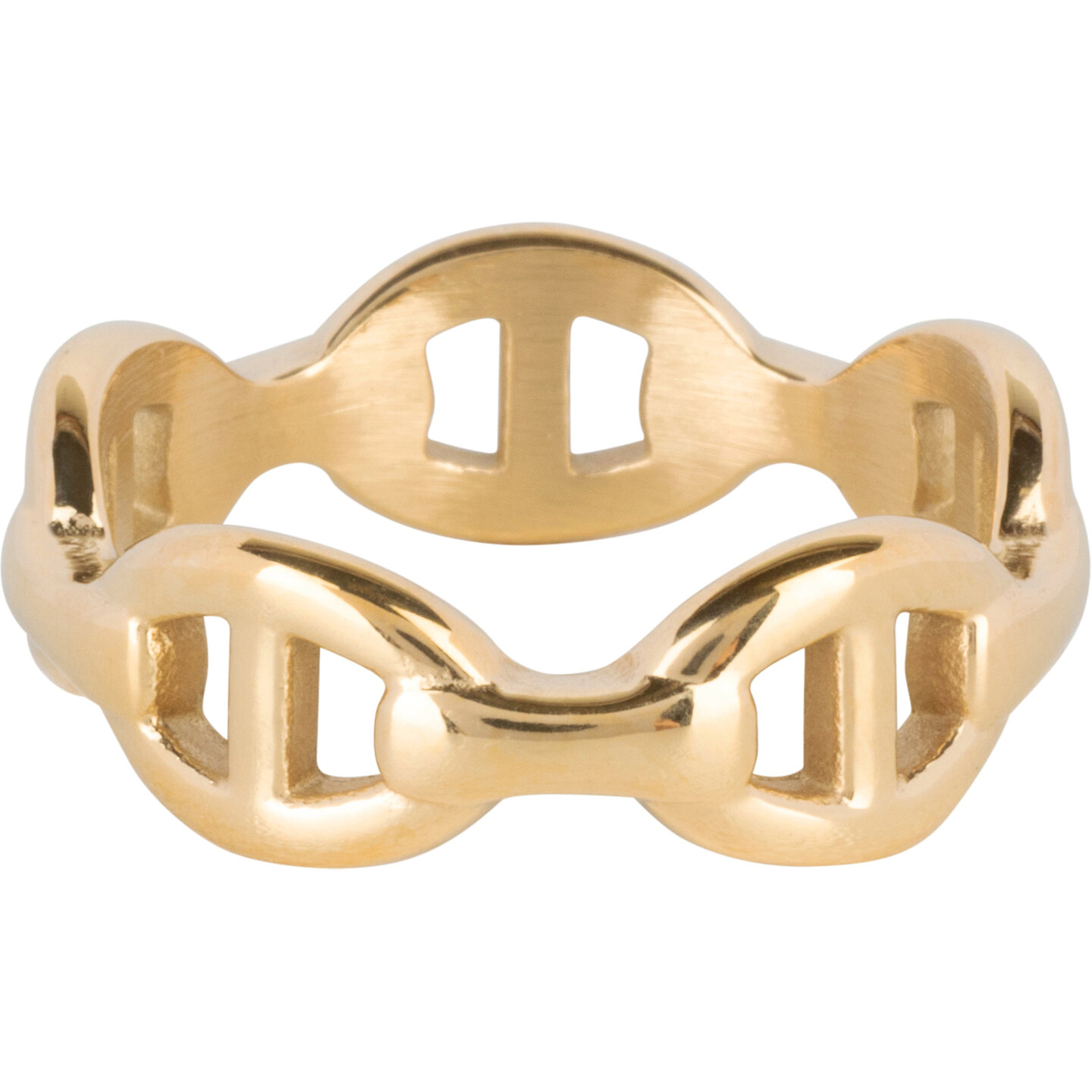 Charmins goldfarbener Ring Marine oder Gucci Link Steel R1395