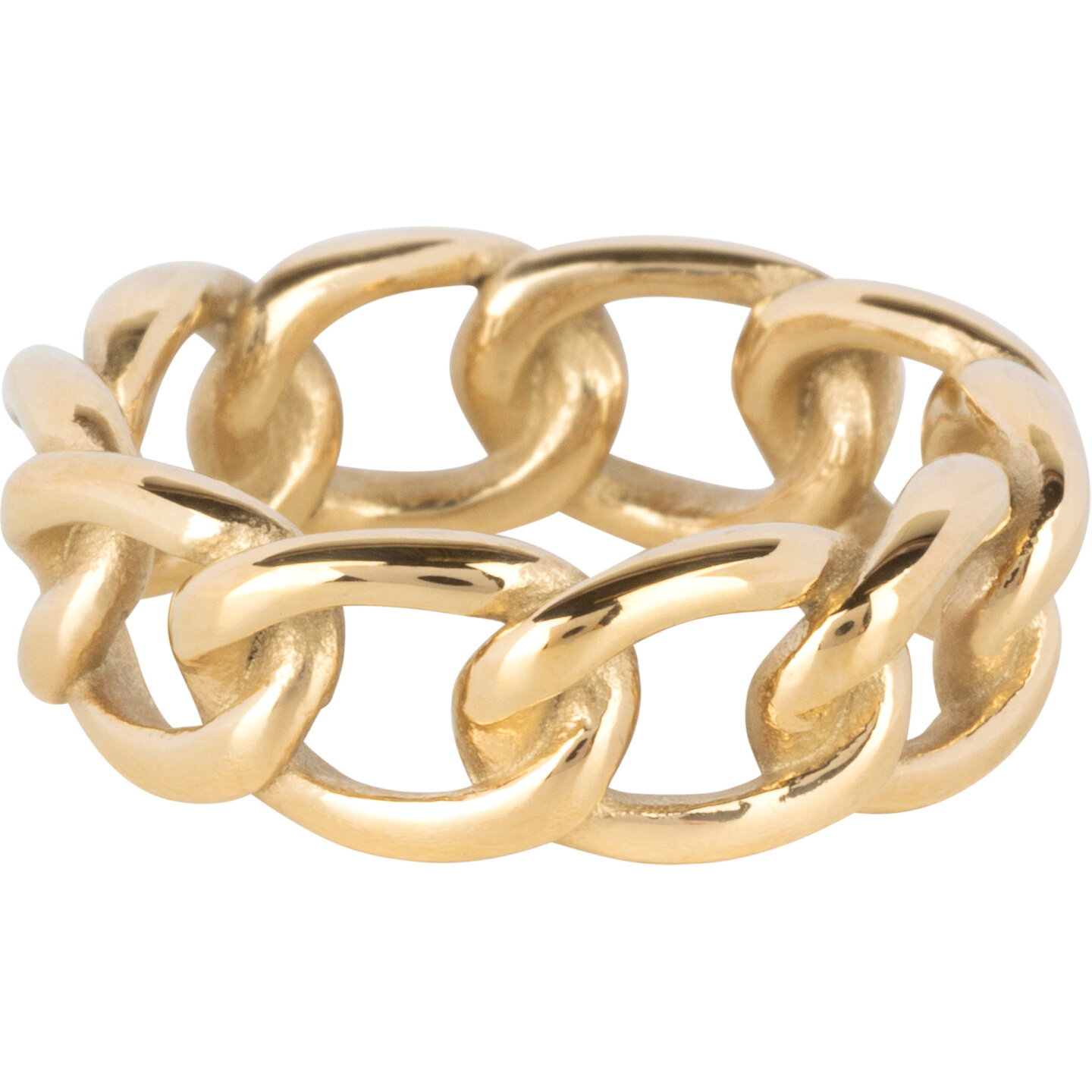 Charmin's Gold-colored Gourmet Link Chain Ring Steel R1375