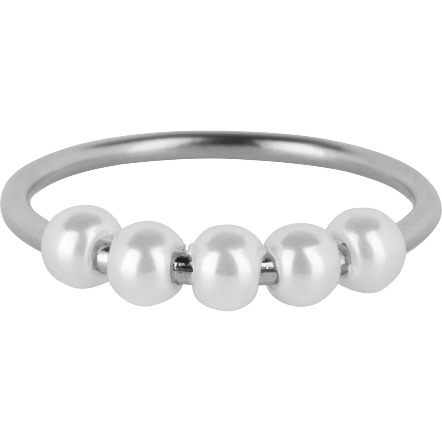 Charmin's Draaiende Parels Anxiety Fidget Ring Staal R1364