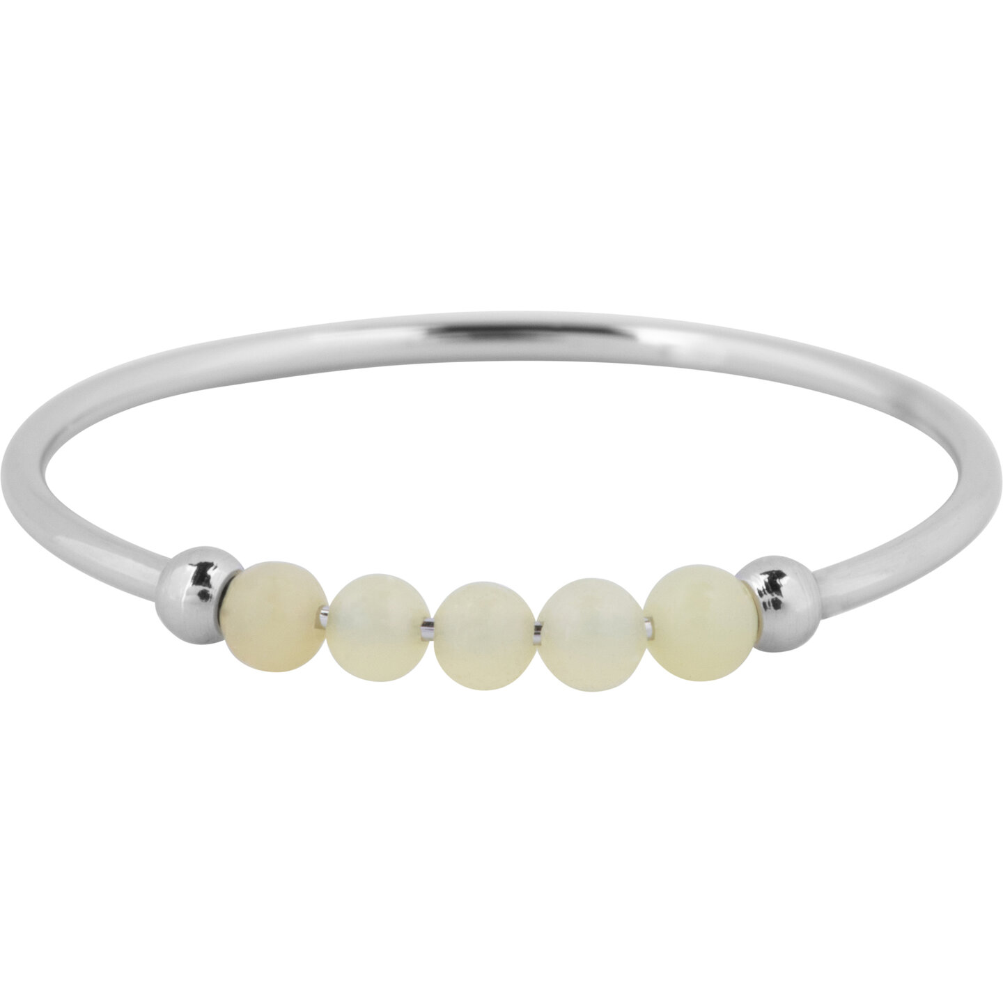 Charmin's Anxiety Ring NaturalStones Citroen Jade Beads Staal R1336
