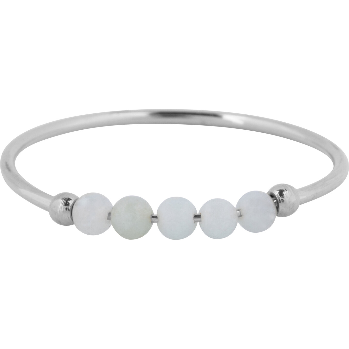 Charmin's Anxiety Ring NaturalStones Amazoniet Beads Staal R1324