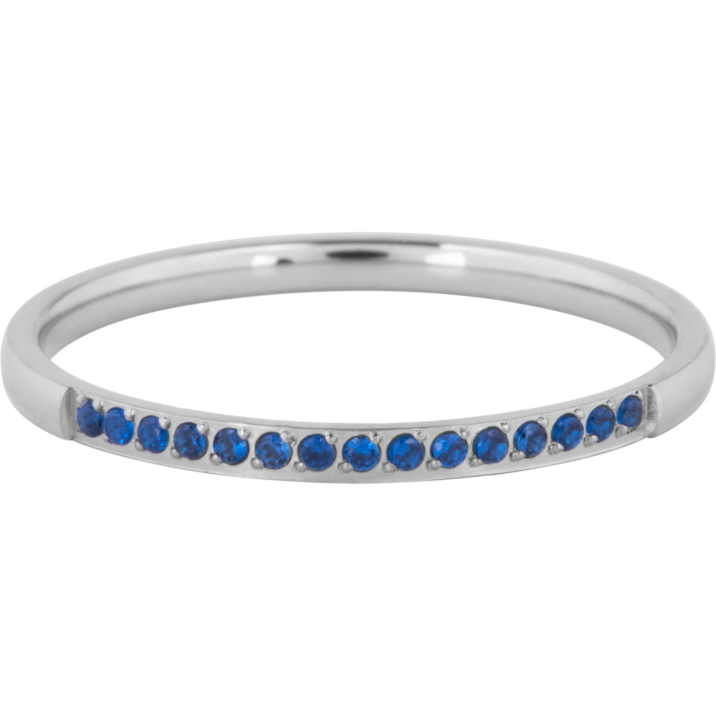 Charmin&rsquo;s Stalen Stapelring Small Alliance Donkerblauwe Saffier Crystals R1264