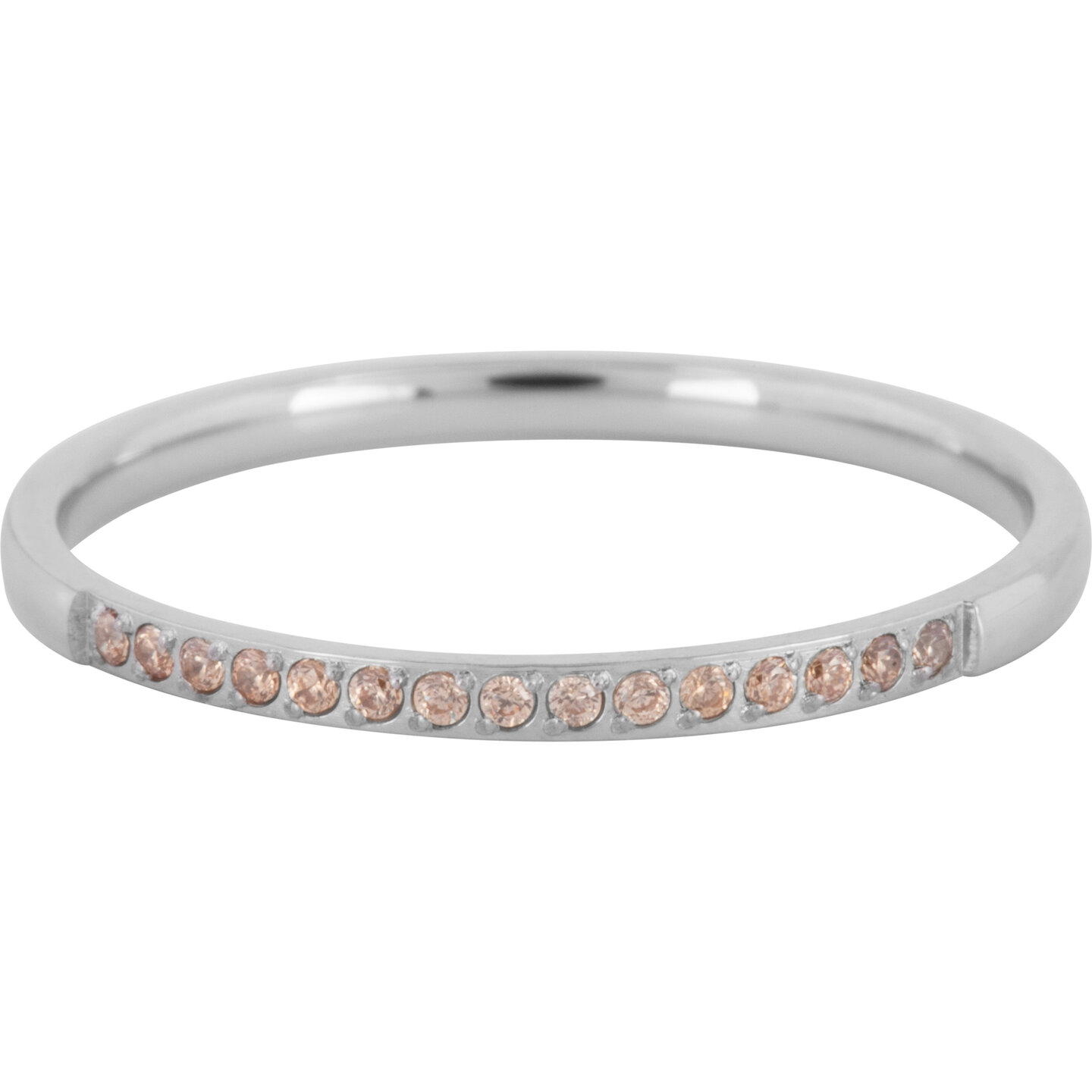 Charmin&rsquo;s Stalen Stapelring Small Alliance Champagne Crystals R1254