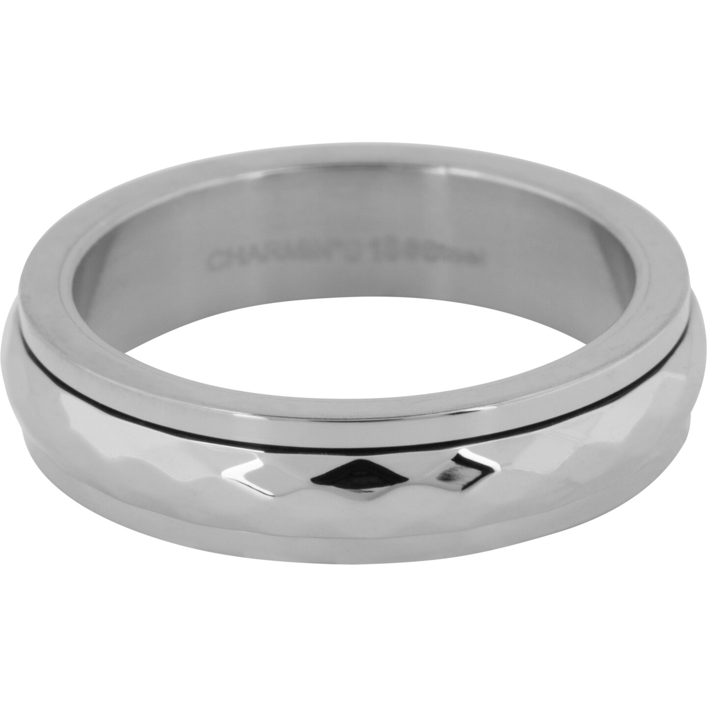 Charmin's Shiny Anxiety Fidget Ring Gehamerd Staal R1250