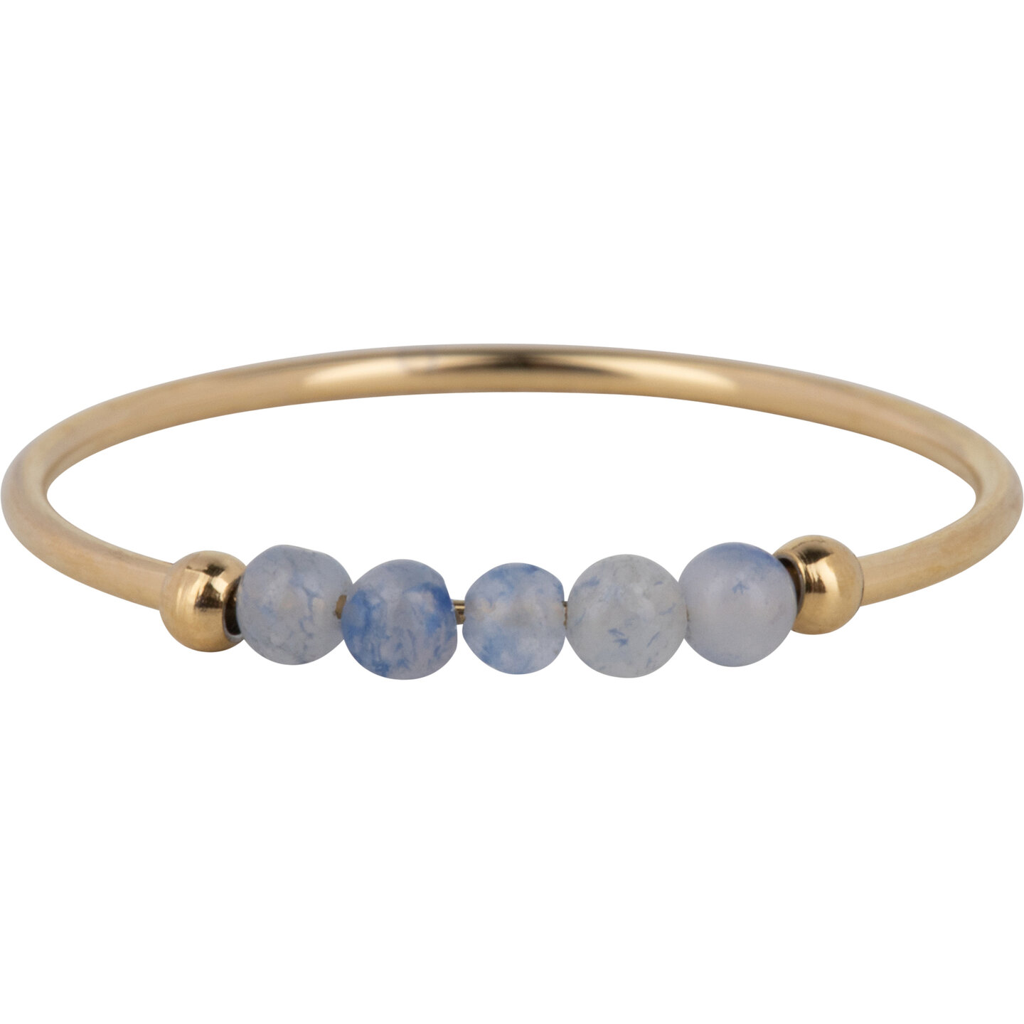 Charmin's Charmin's Anxiety Ring Blaue Aventurin-Edelsteinperlen Vergoldete Palme R1199