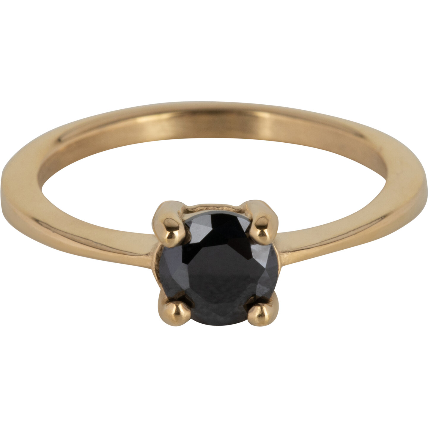 Charmin&rsquo;s Classic Princess Black Ring Goud R1195