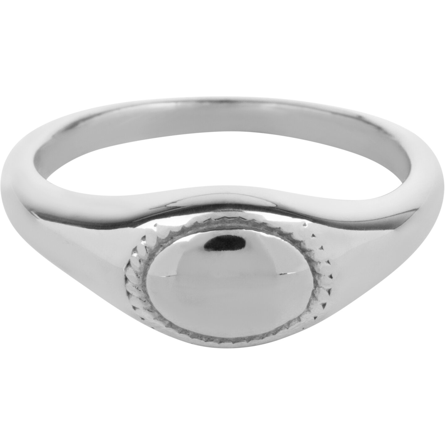 Charmin's Signet Ring Steel Oval with Twisted Edge R1181