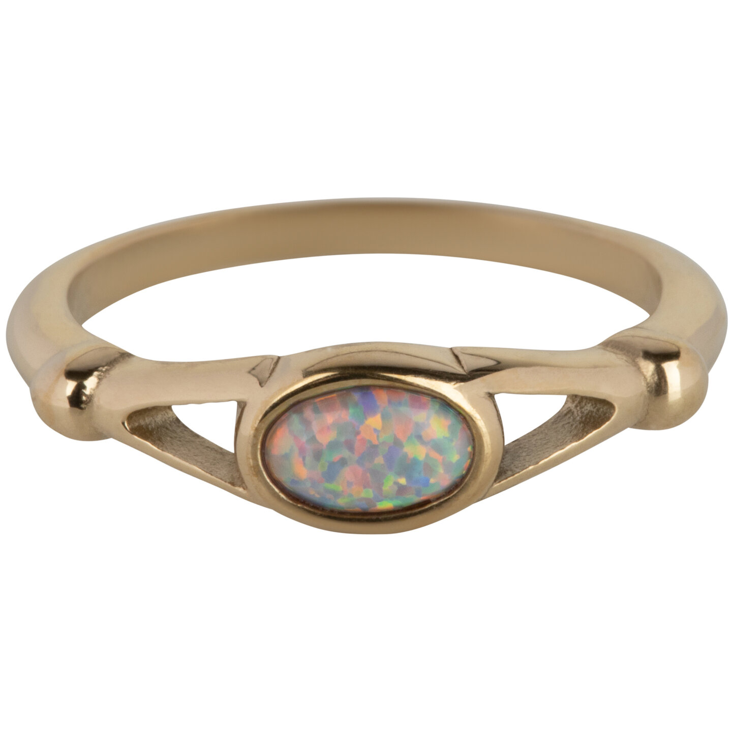 Charmin&rsquo;s Ovale Elegante Ring met Opaal Edelsteen Goud R1154