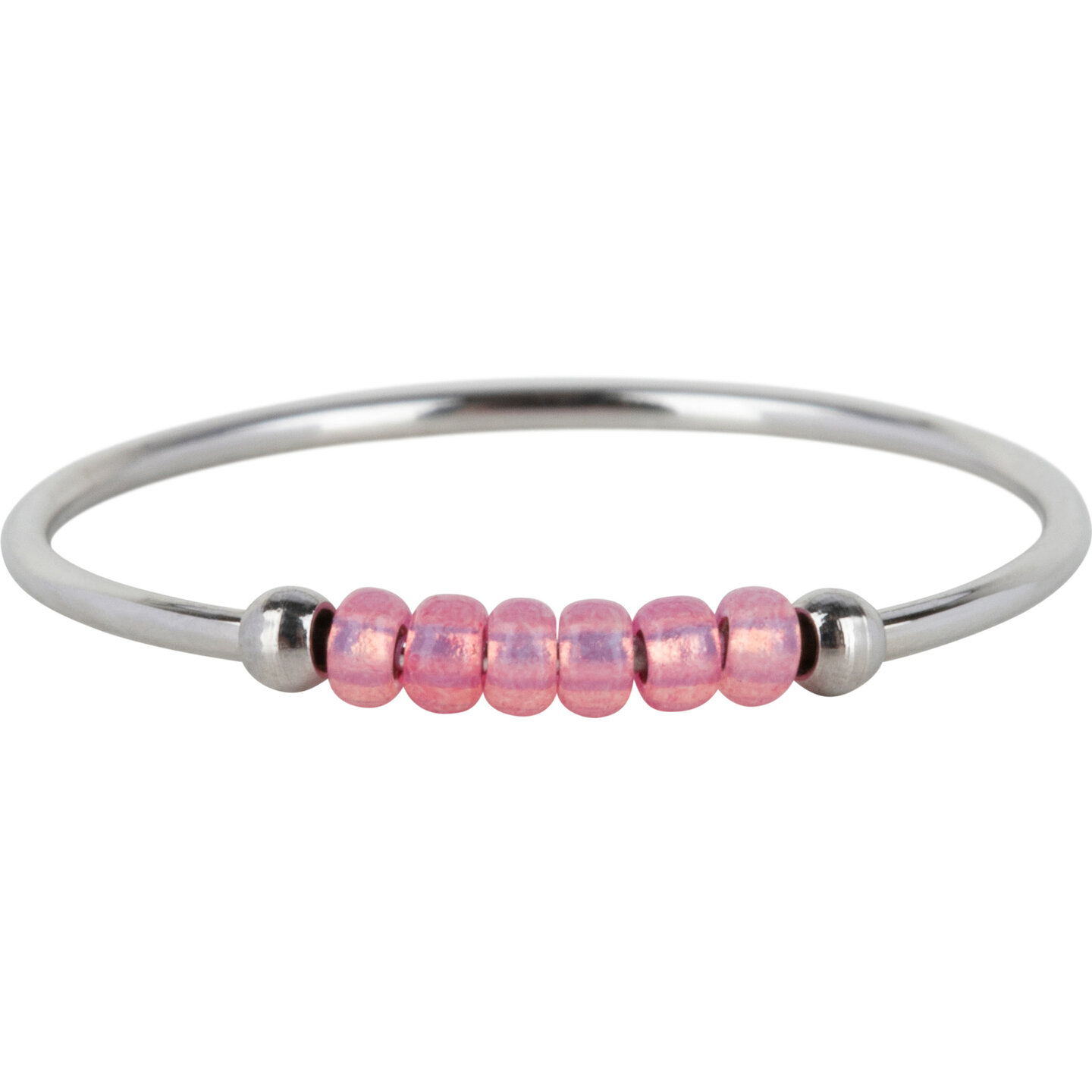Charmin's R1145 Anxiety Ring Palm Pink Beads Steel
