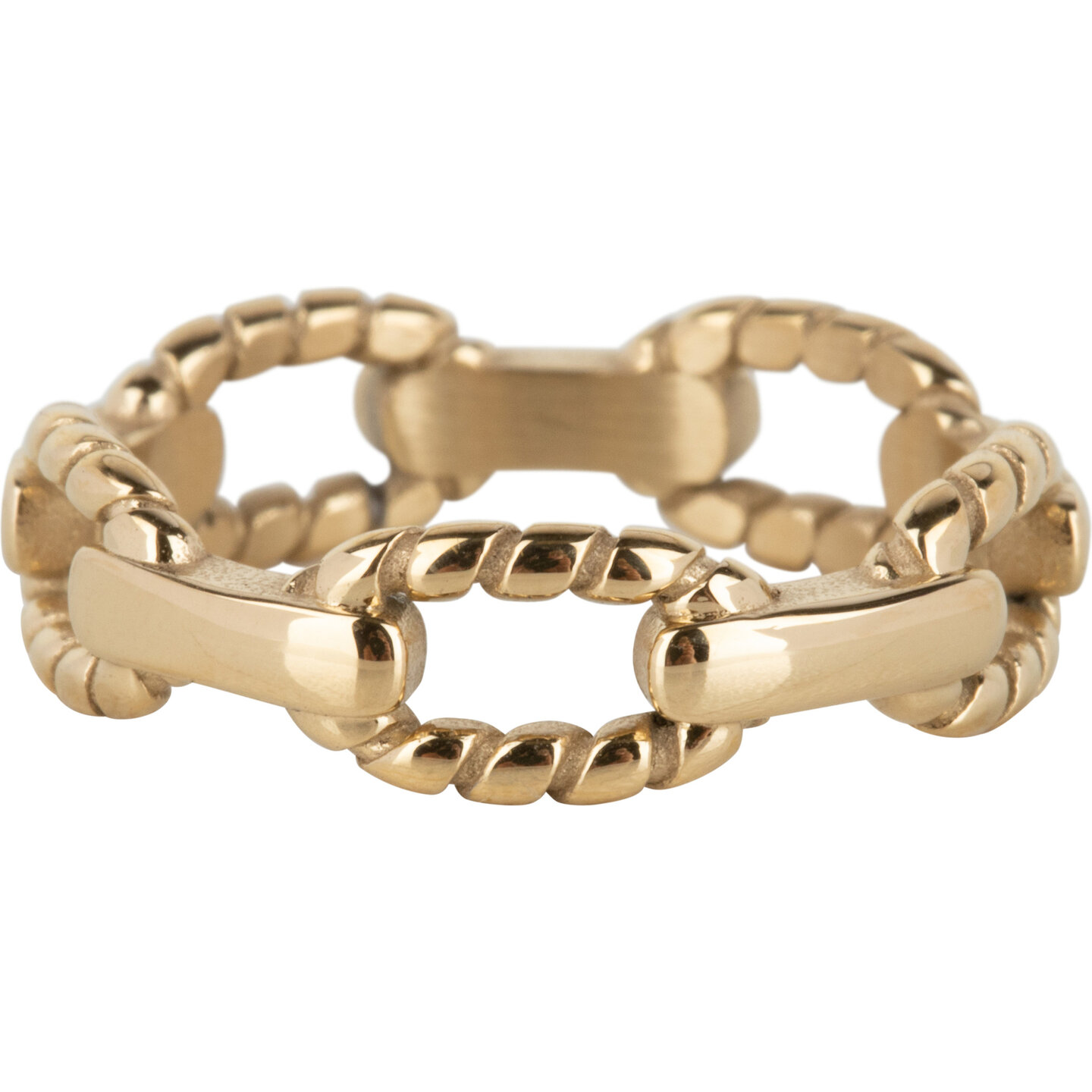 Charmin&rsquo;s Ring R1120 Navy Knot Chain IP Goldplated