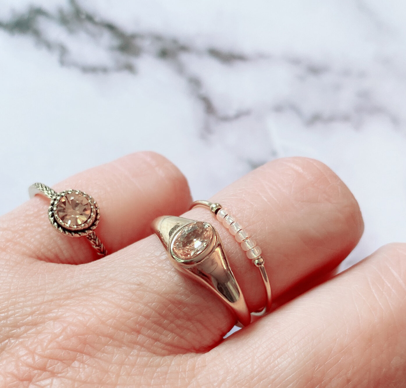 Charmin's ring R1099 Birthstone November Champagne Stone Goldplated Iconic Vintage