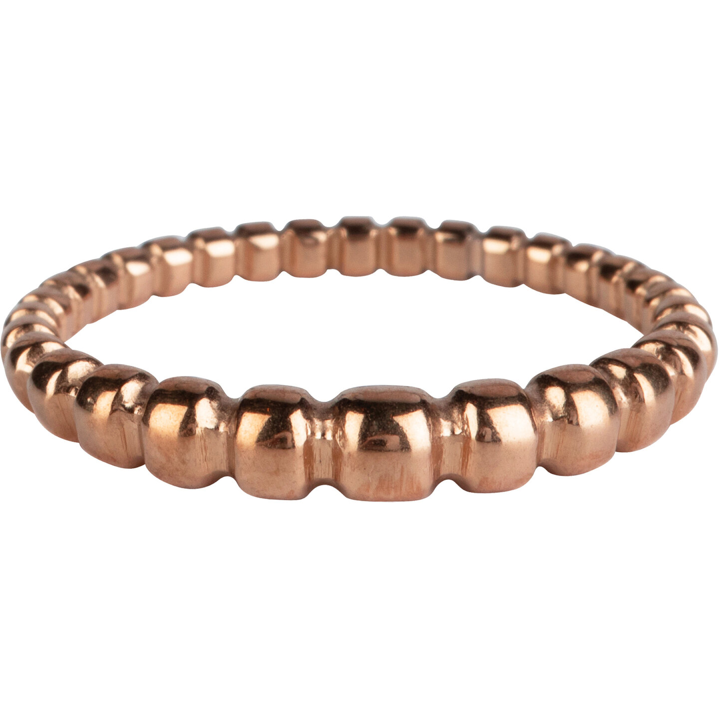 Charmin&rsquo;s statement ring R1059 Balletjes Tabs Lopend Rosegoldplated