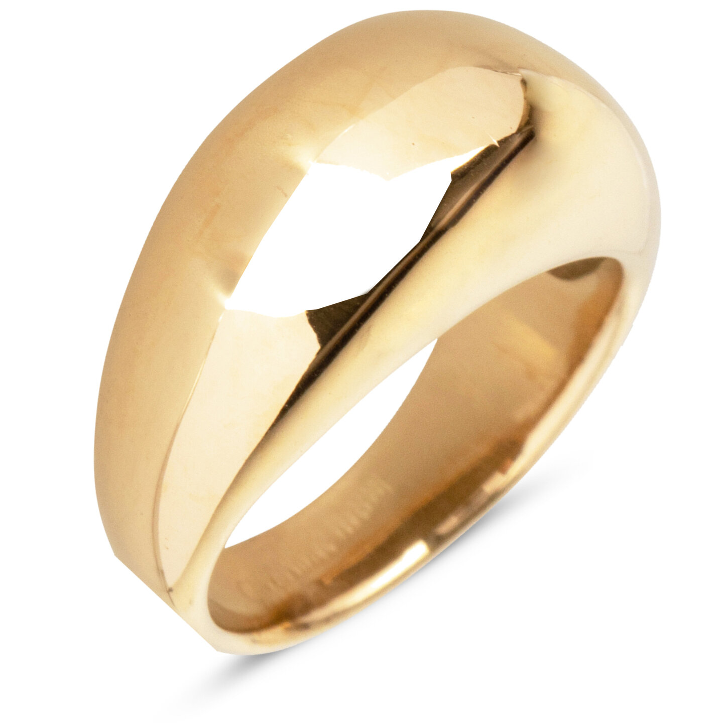 Charmin’s Goudkleurige Chunky Ring met Ronde Vorm Staal R994 – Vol en Vrouwelijk