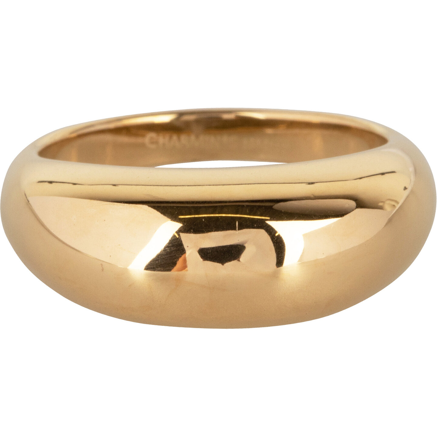 Charmin’s Goudkleurige Chunky Ring met Ronde Vorm Staal R994 – Vol en Vrouwelijk