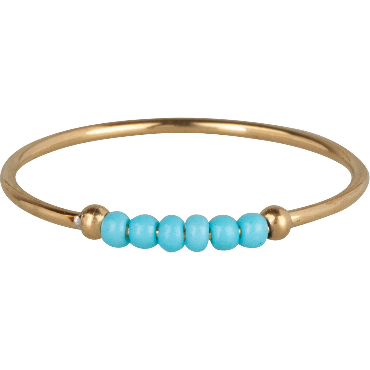 Anxiety Ring Palm Turquoise Beads Goldplated R985/KR120