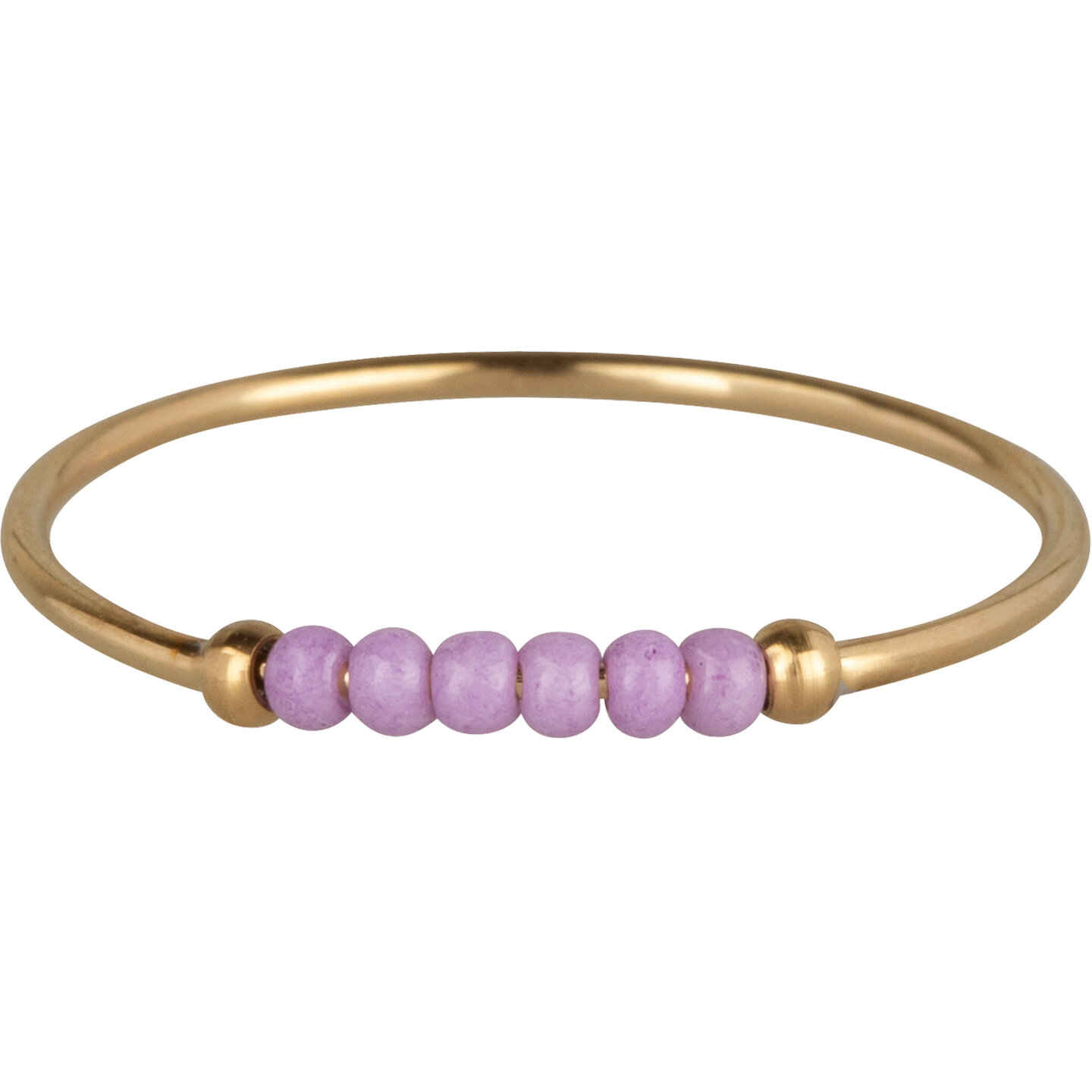 Anxiety Ring Palm Lilac Beads Goldplated R981/KR117 