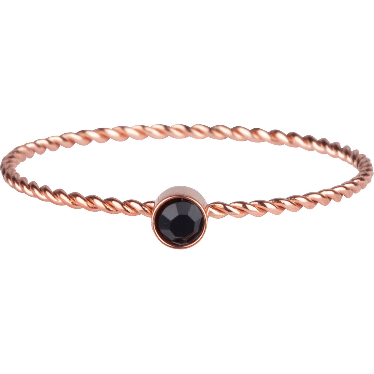 R950 Shine Bright Twisted Rosegoud-kleurig black crystal