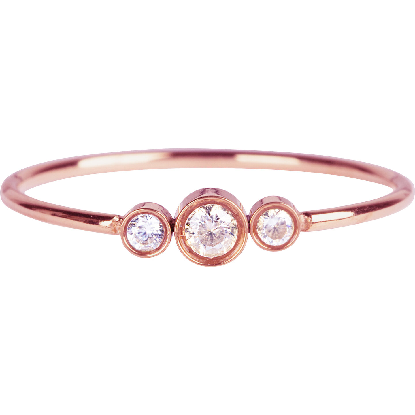 R936 Shiny Crystal Triplets Rosegoud-kleurig
