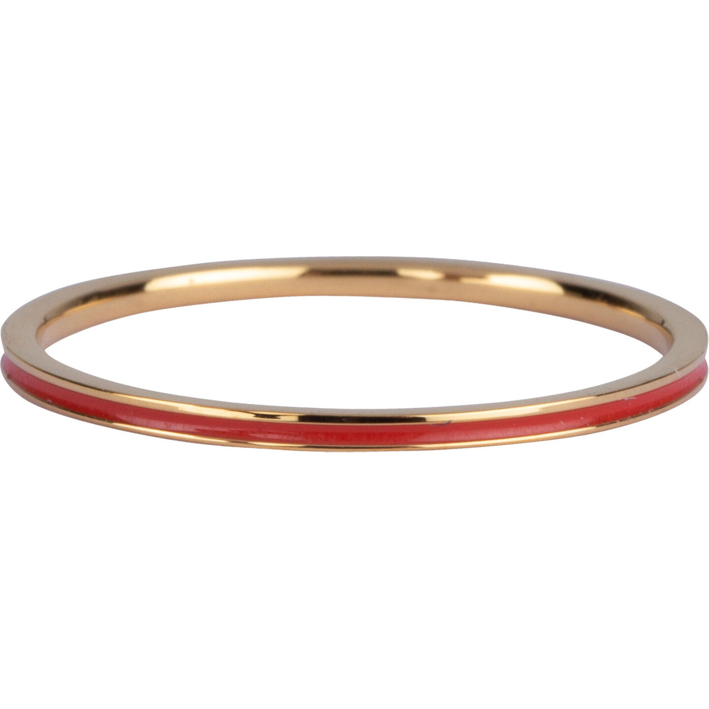 Charmin's Smalle Ring Petite Coraal Rood Emaille Goudkleurig R929 